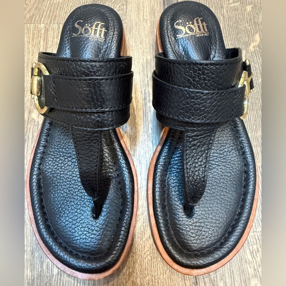 Sofft Fernanda black leather slide sandal size 7 - Picture 5 of 7